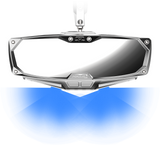 Mirror - Halo R - Rear View w/LED Cabin Light - Rectangle - Silver w/Silver Bezel - 1-3/4\" 1972 - 2021