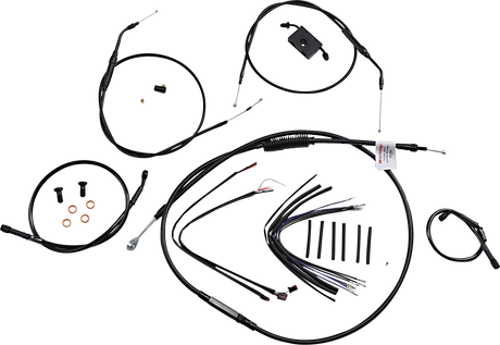 Handlebar Cable and Brake Line Kit - Extended - Sportsters - 14\" Ape Hanger Handlebars - ABS 1986 - 2022