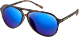 Maverick Sunglasses - Matte Brown Tortoise - Brown HD Blue Mirror