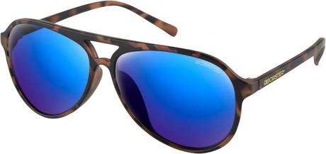 Maverick Sunglasses - Matte Brown Tortoise - Brown HD Blue Mirror