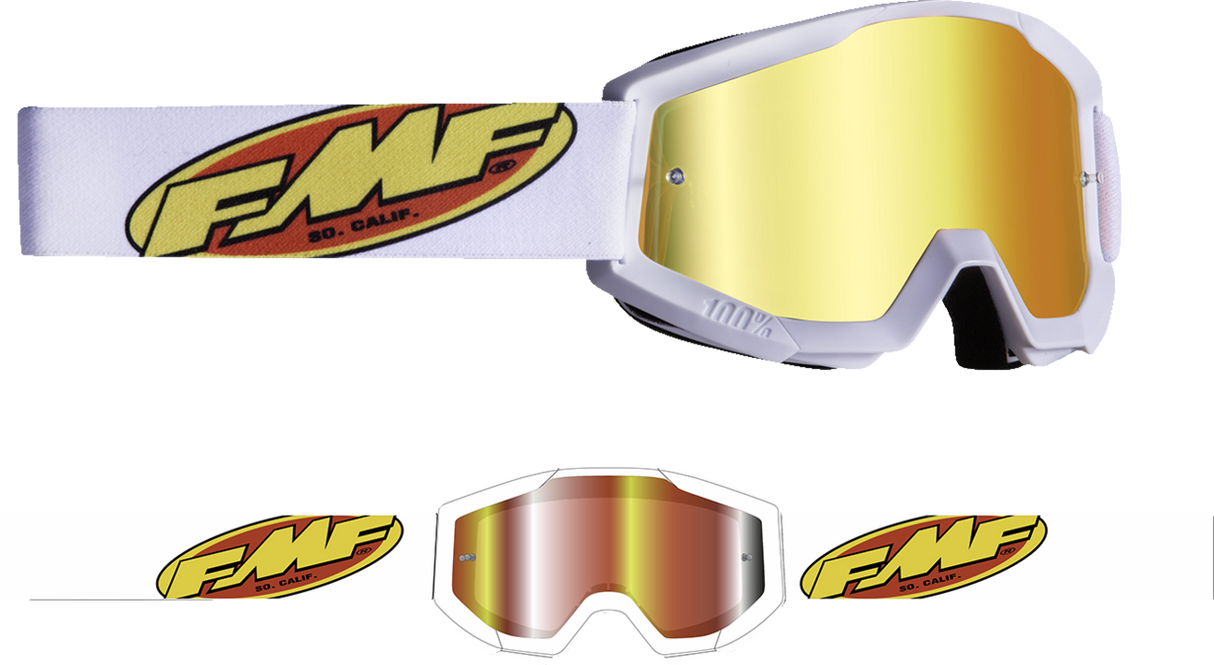 Youth PowerCore Goggles - Core - White - Red Mirror