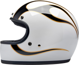 Gringo Helmet - Flames - White/Black - Medium