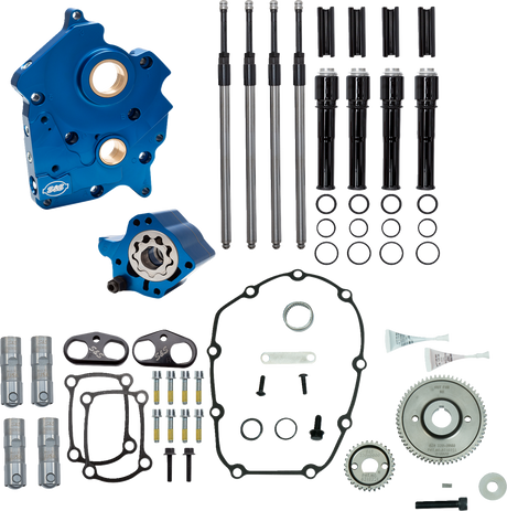 Cam Chest Kit without Cams - Gear Drive - Oil Cooled - Black Pushrods - M8 2017 - 2024