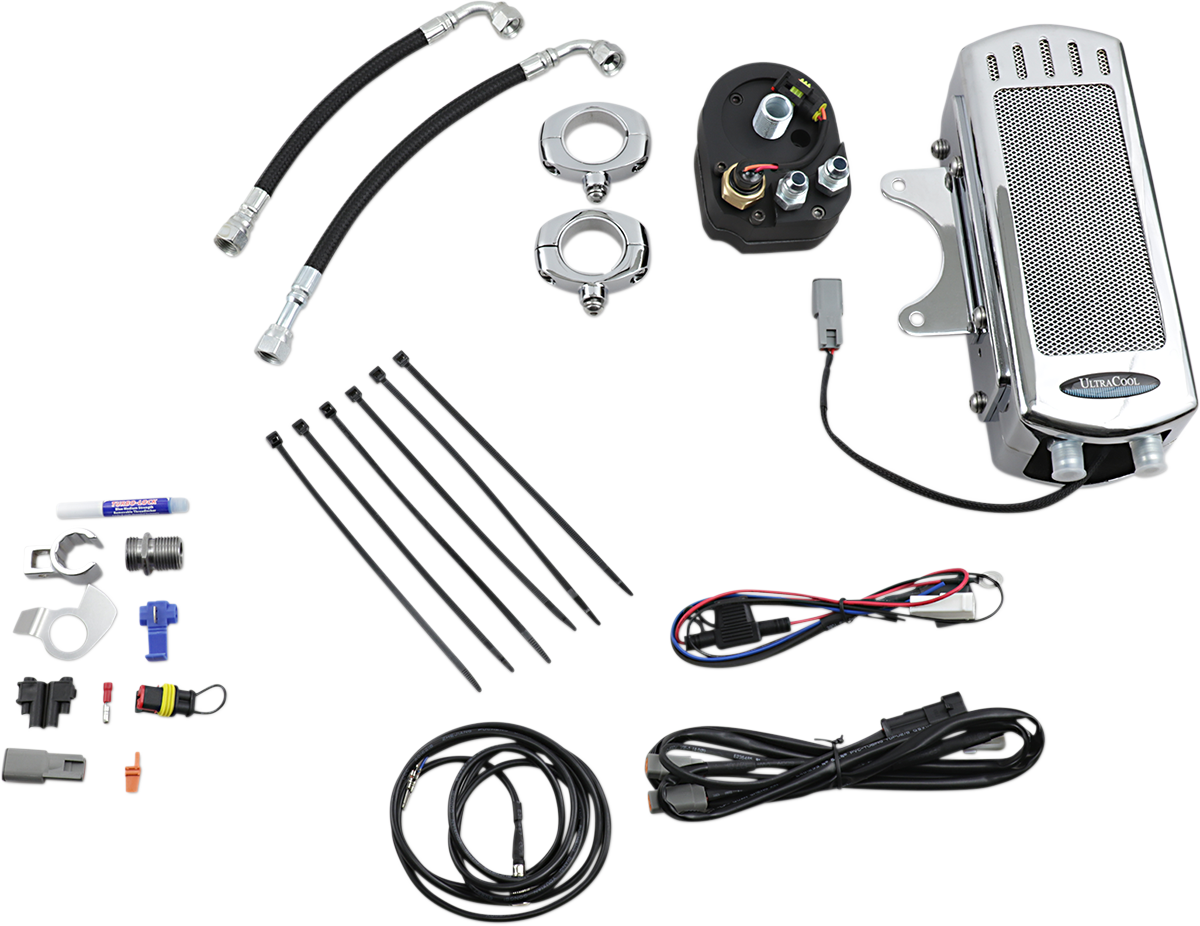 Side Mount Oil Cooler Kit - Chrome - Dyna 1993 - 2017