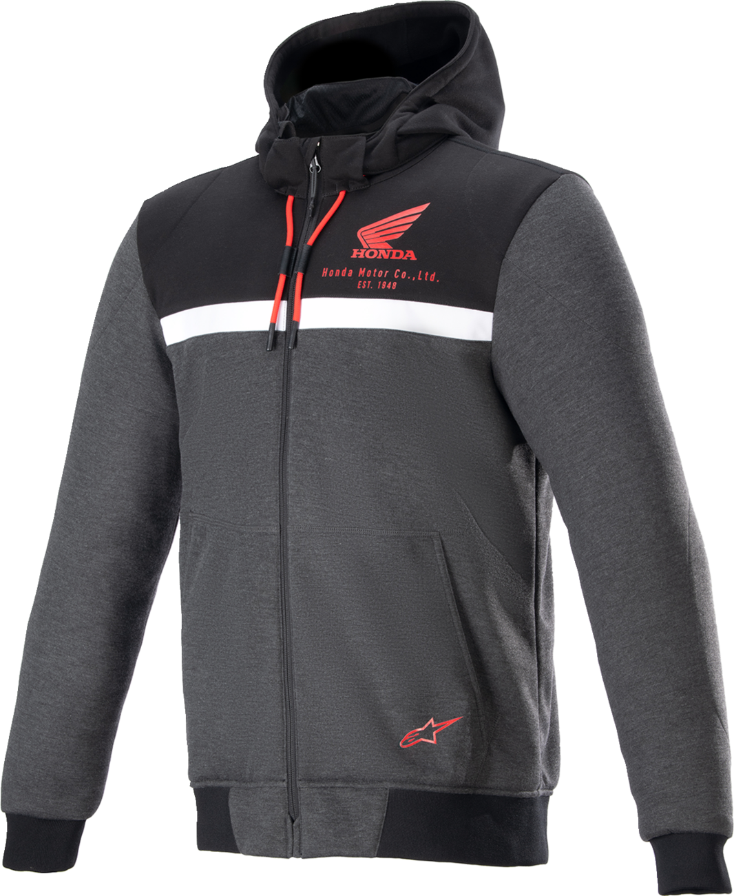 Honda Chrome Street Hoodie - Black/Gray/Red - Medium