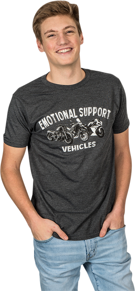 Optimate Emotional Support Vehicles T-Shirt - Heather Charcoal - XL