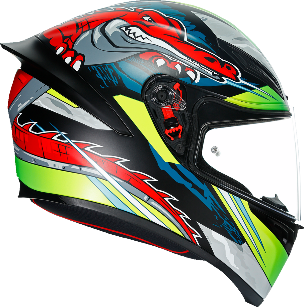 K1 Helmet - Dundee - Matte Lime/Red - Small