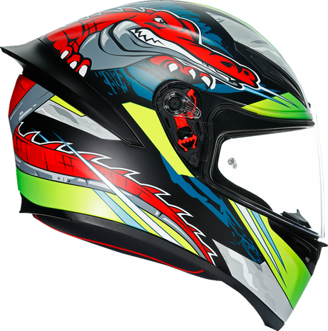 K1 Helmet - Dundee - Matte Lime/Red - Small