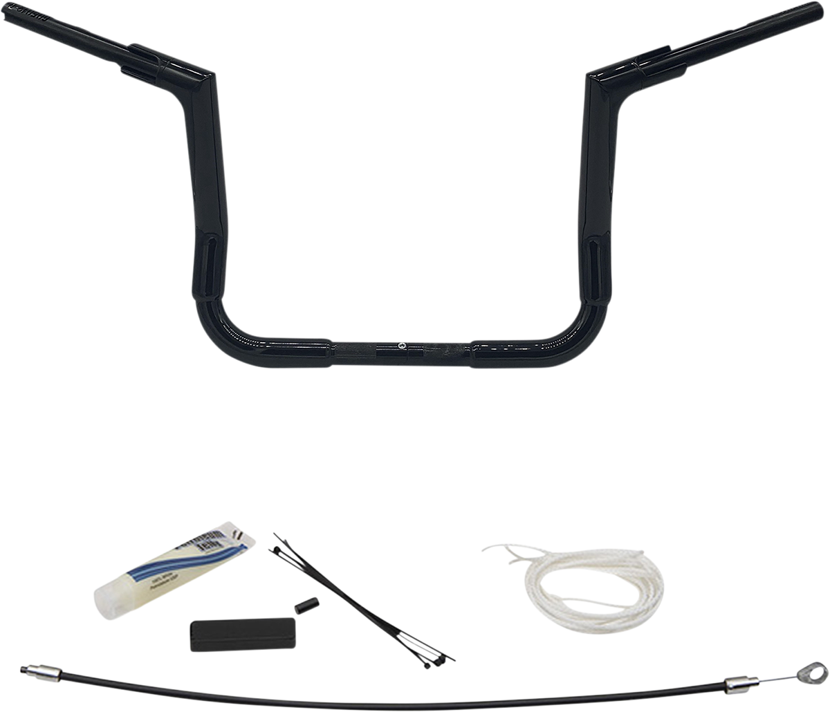 Handlebar Kit - Flat Top - 12\" - Black 2008 - 2013