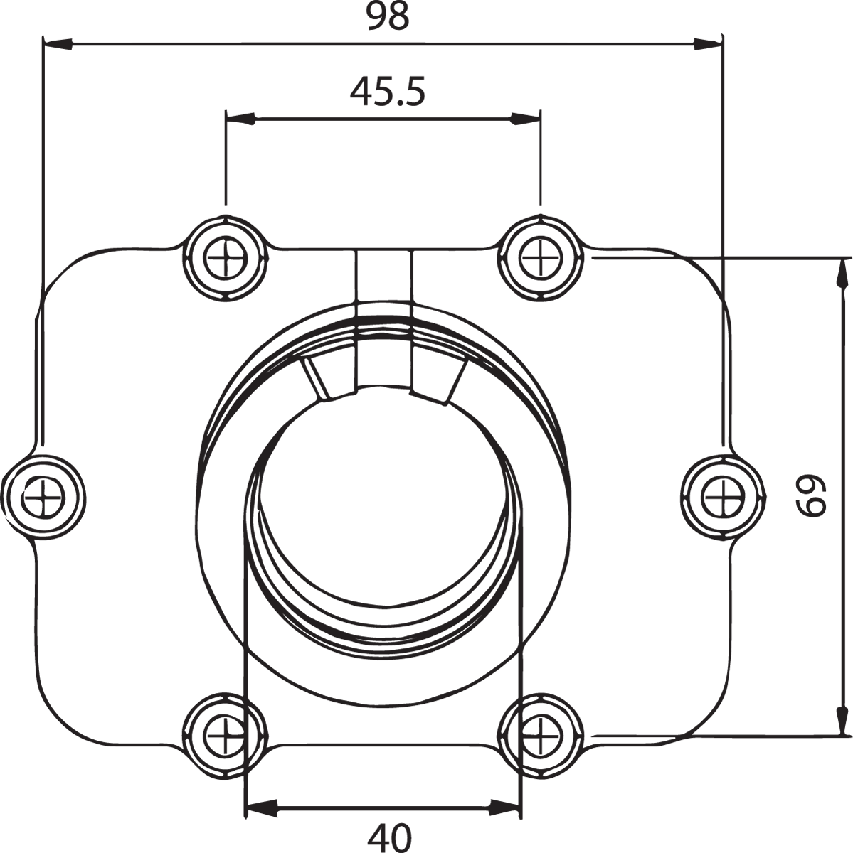 Carburetor Mounting Flange - Ski-Doo 2005 - 2009