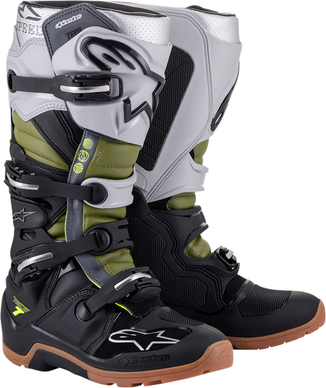 Tech 7 Enduro Boots - Black/Silver/Green - US 11