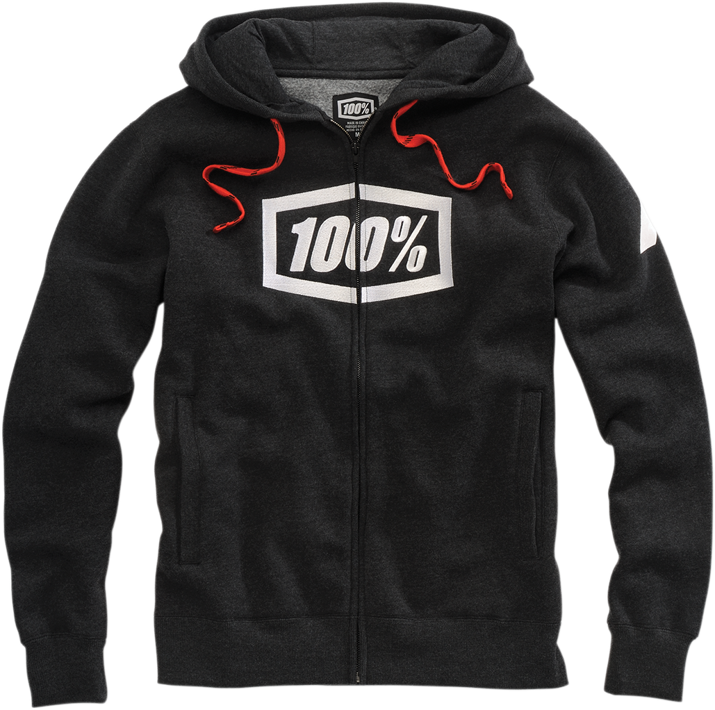 Syndicate Fleece Zip-Up Hoodie - Heather Black/White - Small