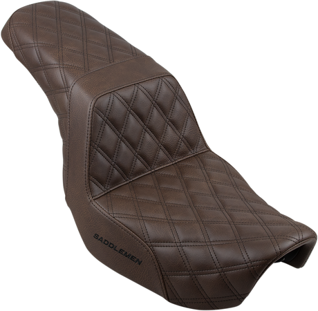 Step-Up Seat - Full Lattice Stitch - Brown - Dyna 2006 - 2016