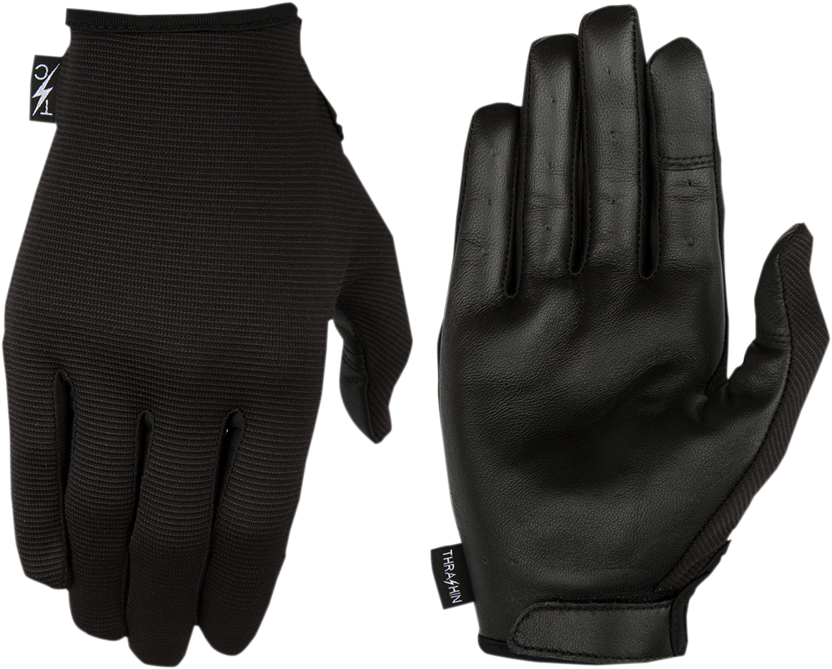 Stealth Leather Palm Gloves - Black -Medium