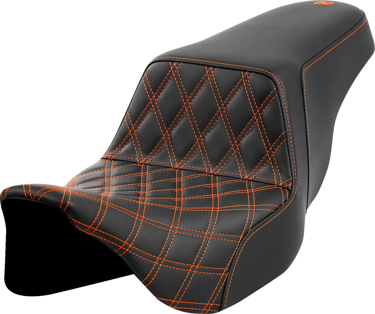 Step-Up Seat - Front Lattice Stitch - Orange Stitch - FLH/FLT \'08-\'23 2008 - 2023