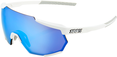 Racetrap Sunglasses - Matte White - Blue Mirror Lens