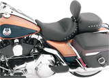 Wide Solo Seat - With Backrest - Black - Studded W/Concho - FL \'08+ 2008 - 2021