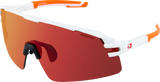 Flash Sunglasses - Matte White/Orange - Smoke Black Red Revo