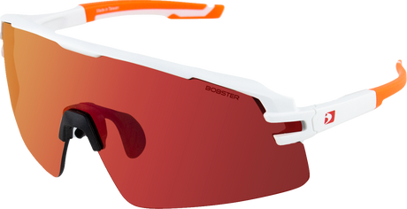 Flash Sunglasses - Matte White/Orange - Smoke Black Red Revo