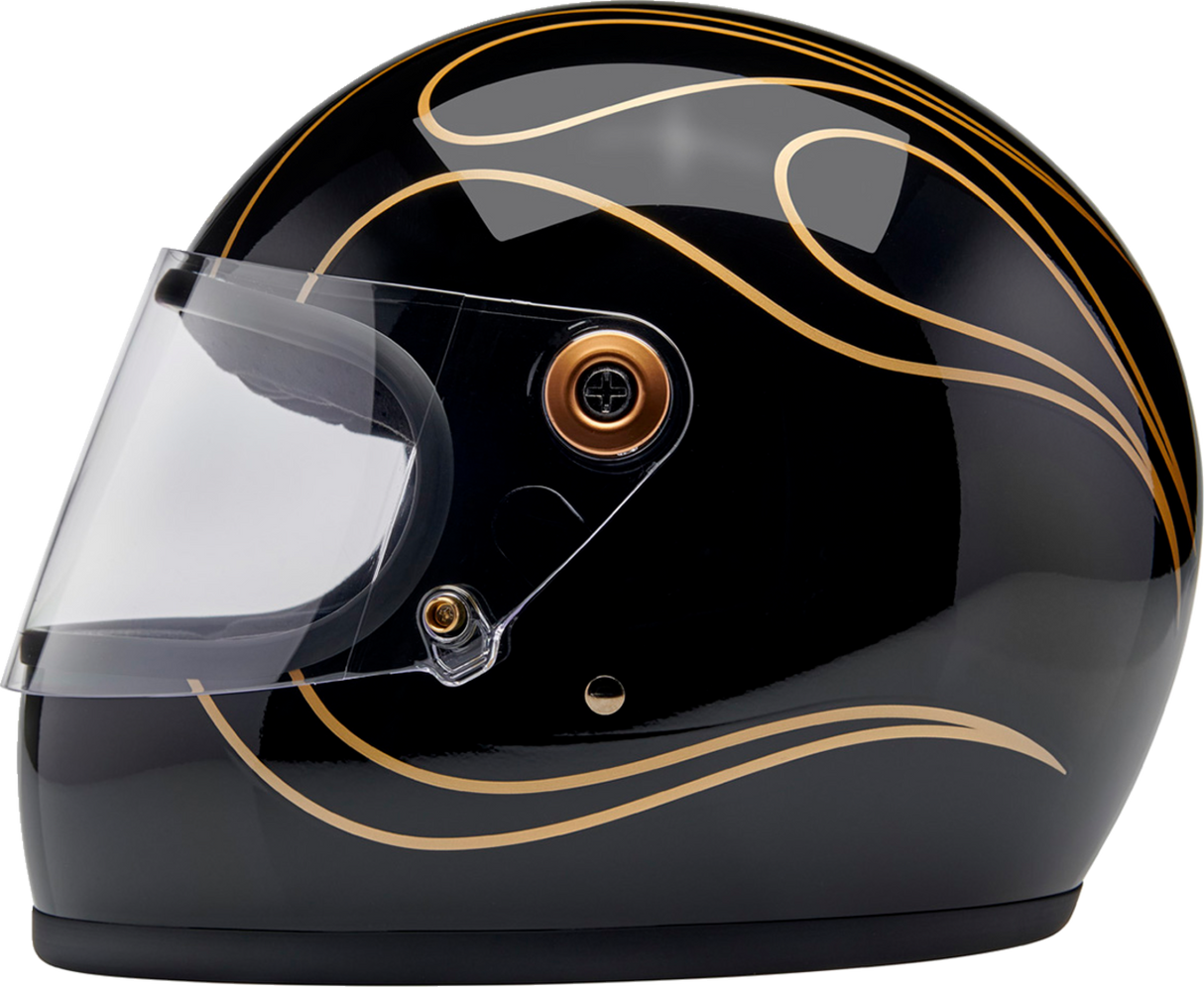 Gringo S Helmet - Gloss Black Flames - XS