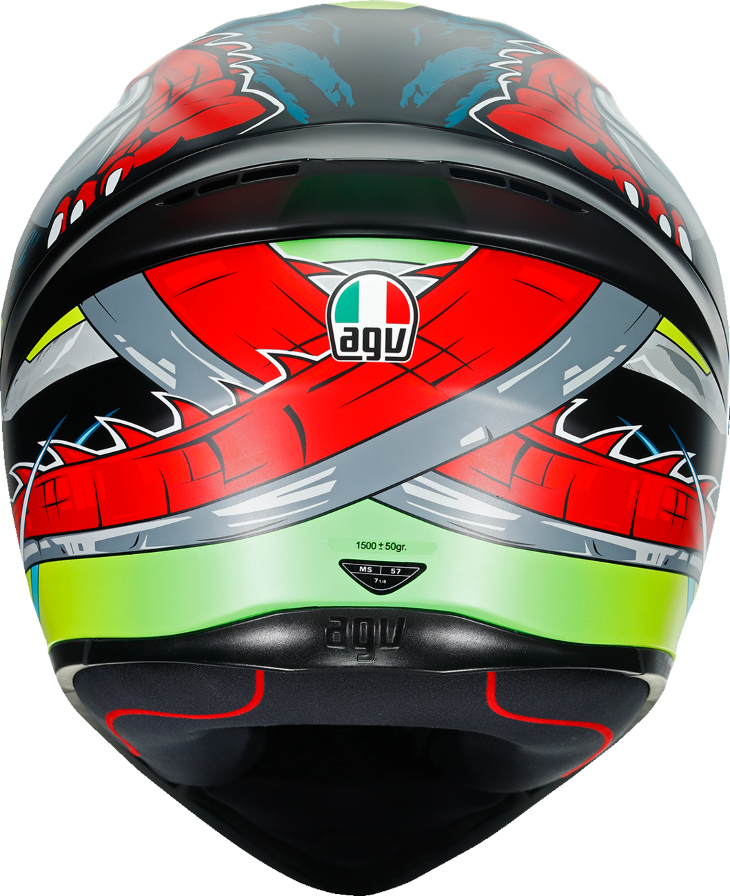 K1 Helmet - Dundee - Matte Lime/Red - Small