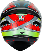 K1 Helmet - Dundee - Matte Lime/Red - Small