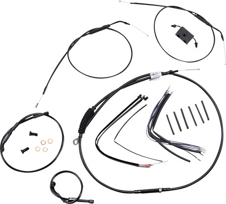 Handlebar Cable and Brake Line Kit - Extended - Sportsters - 12\" Ape Hanger Handlebars - ABS 1986 - 2022