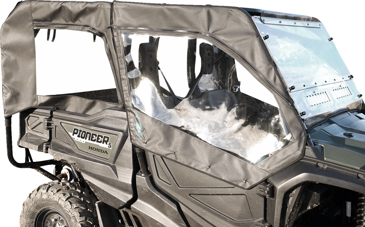 Soft Doors - Middle/Rear Windows - Black - Honda Pioneer 1000 2016 - 2023