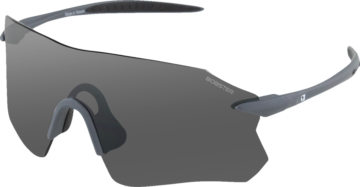 Aero Sunglasses - Matte Gray - Smoke Silver Mirror