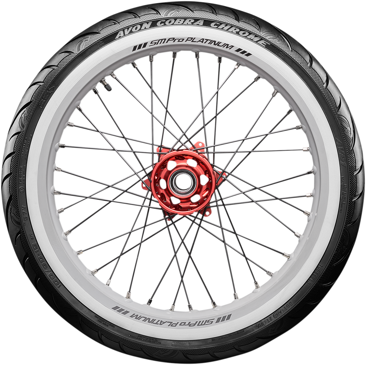 Tire - Cobra Chrome AV91 - Front - 120/70-21 - Wide Whitewall - 68V