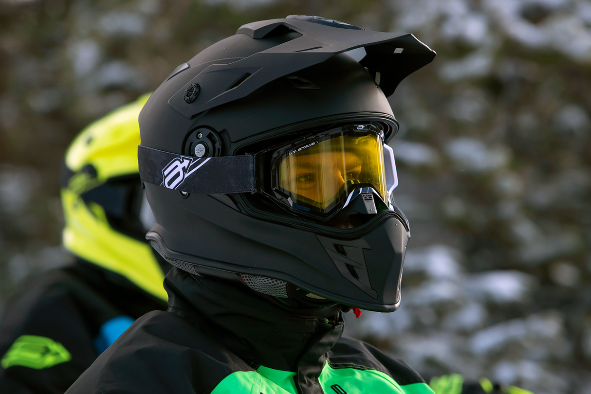 Range Snow Helmet - Dual Pane - Flat Black - Small