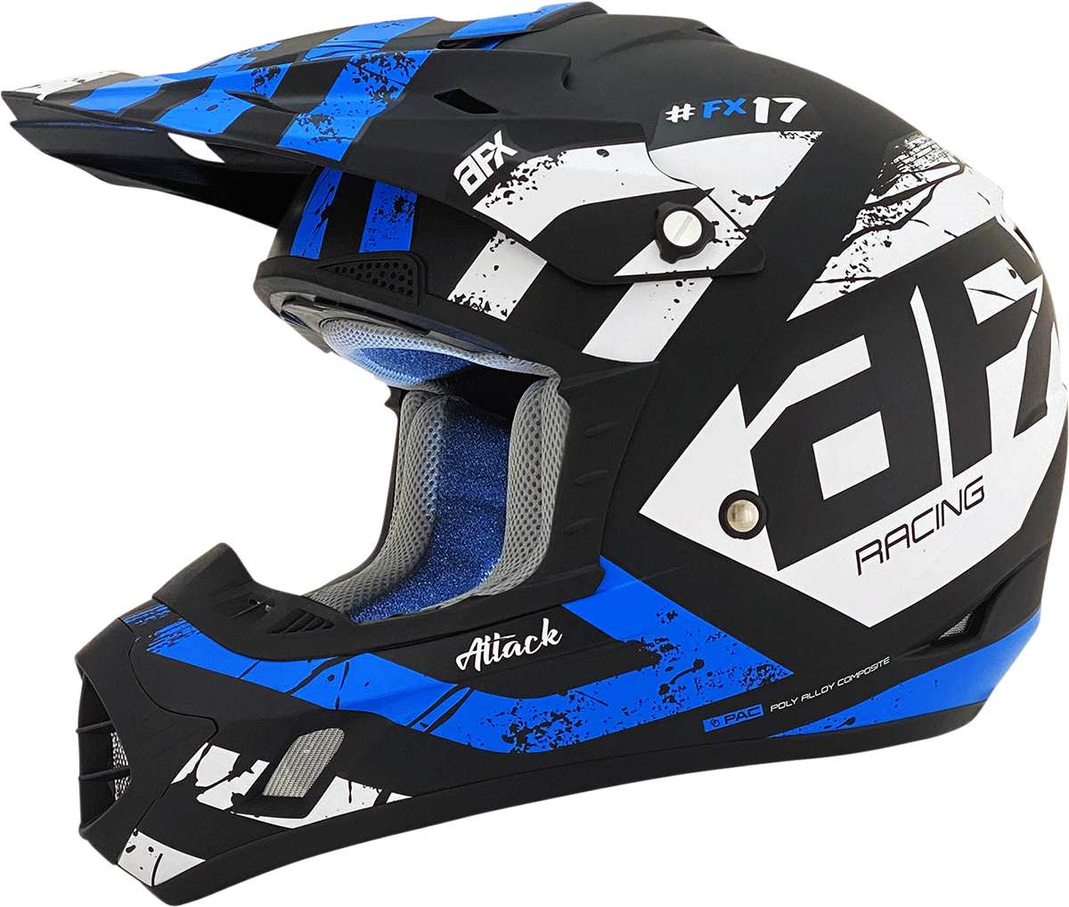 FX-17Y Helmet - Attack - Matte Black/Blue - Medium