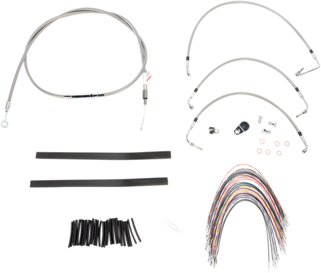 Handlebar Cable/Brake Line Kit - Complete - 13\" Ape Hanger Handlebars - Stainless Steel 2008 - 2013