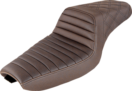 Step-Up Seat - Front Tuck-n-Roll/Rear Lattice Stitch - Brown 2004 - 2018