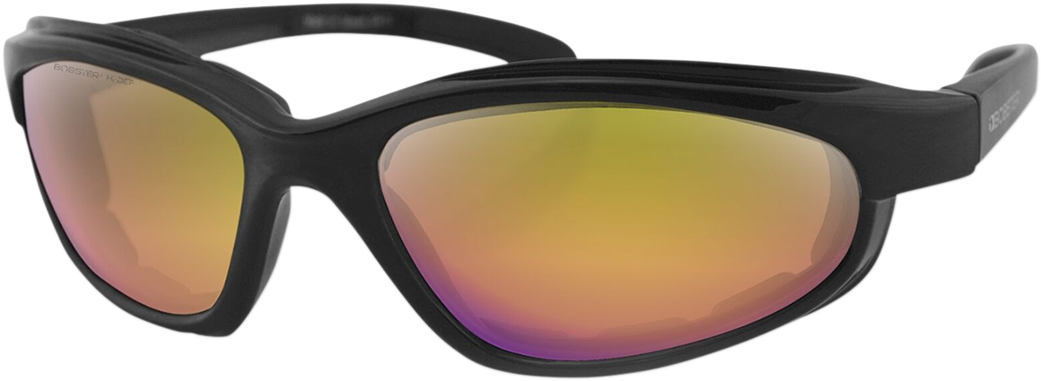 Fat Boy Sunglasses - Matte Black - Purple/Yellow Revo