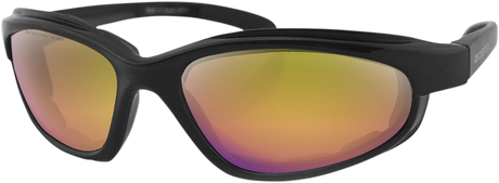 Fat Boy Sunglasses - Matte Black - Purple/Yellow Revo