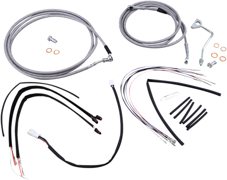 Handlebar Cable/Brake Line Kit - Complete - 16\" Ape Hanger Handlebars - Stainless Steel 2015 - 2016