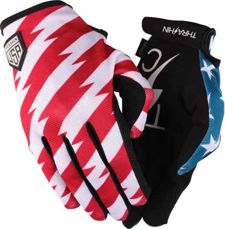 Stars & Bolts Stealth Gloves - Red/Blue - XL