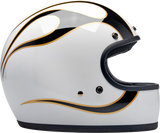 Gringo Helmet - Flames - White/Black - XL