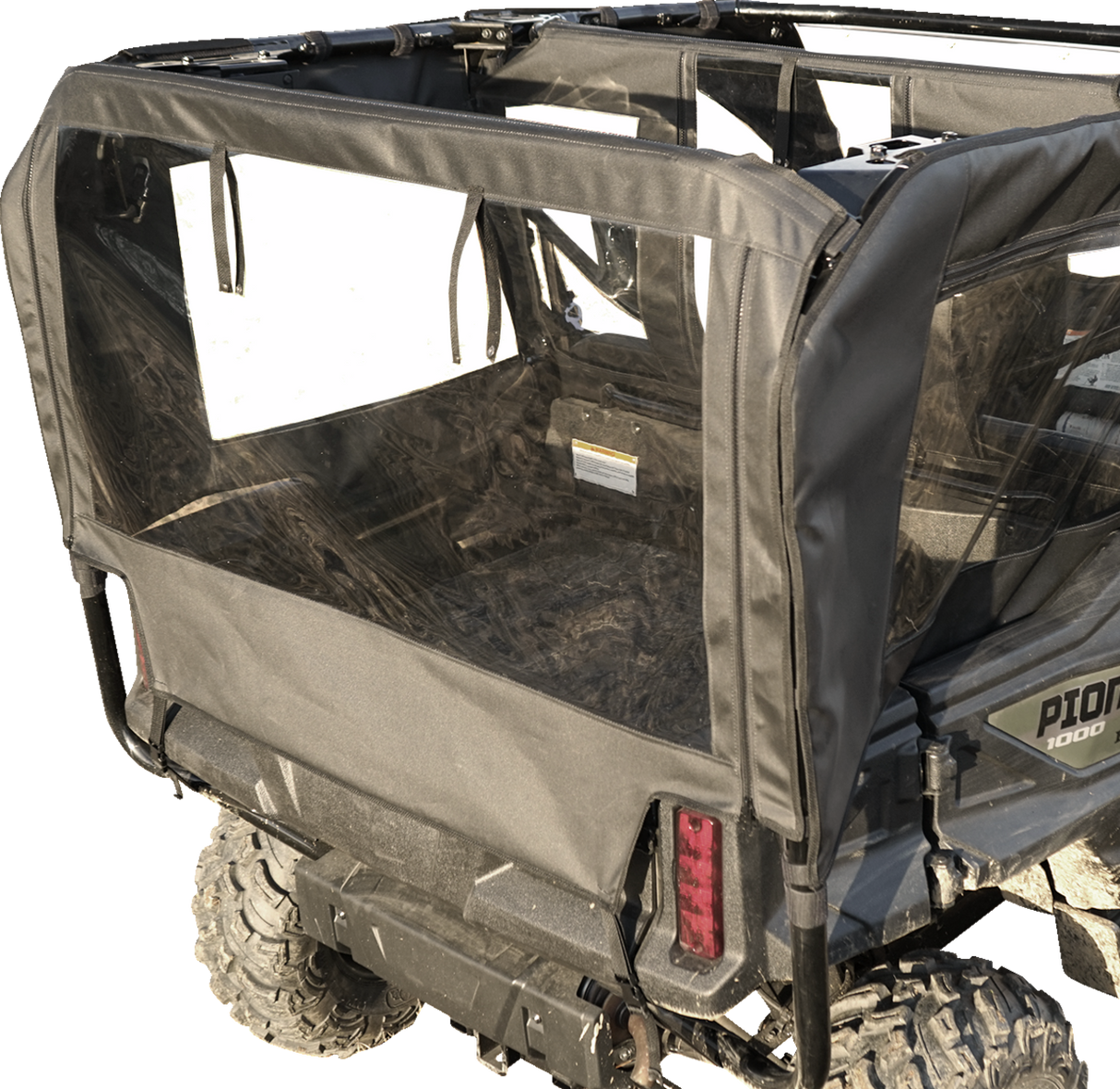 Soft Doors - Middle/Rear Windows - Black - Honda Pioneer 1000 2016 - 2023