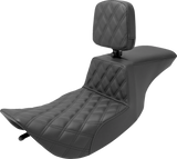 Tour Step-Up Seat - Rider Backrest - Front Lattice Stitch - FLHR/FLHX \'97-\'07 1997 - 2007