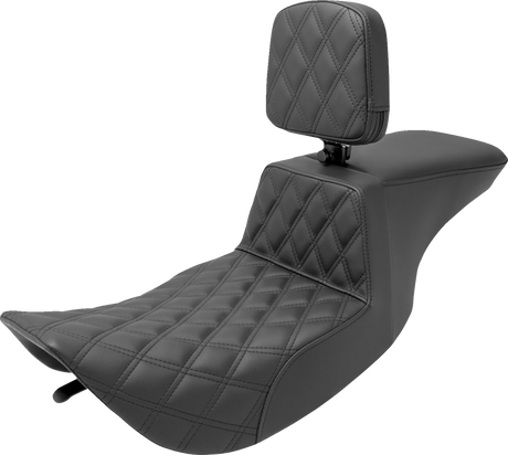 Tour Step-Up Seat - Rider Backrest - Front Lattice Stitch - FLHR/FLHX \'97-\'07 1997 - 2007