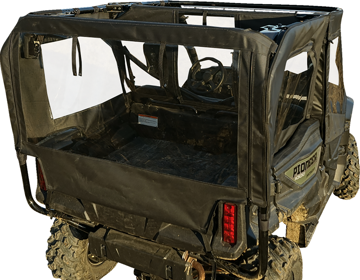 Soft Doors - Middle/Rear Windows - Black - Honda Pioneer 1000 2016 - 2023