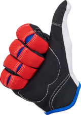 Moto Gloves - Red/White/Blue - 2XL