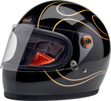 Gringo S Helmet - Gloss Black Flames - XS