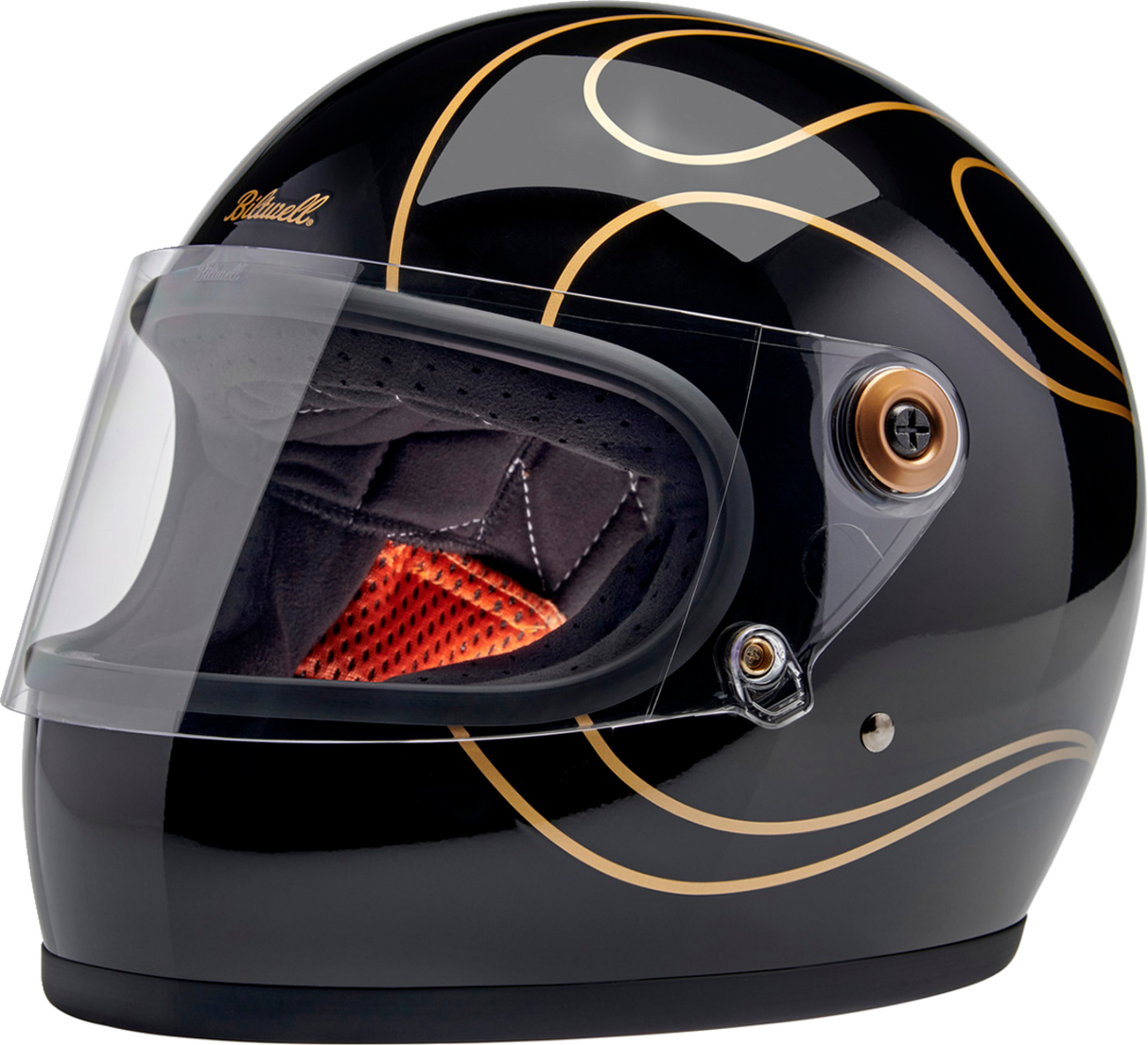 Gringo S Helmet - Gloss Black Flames - XS