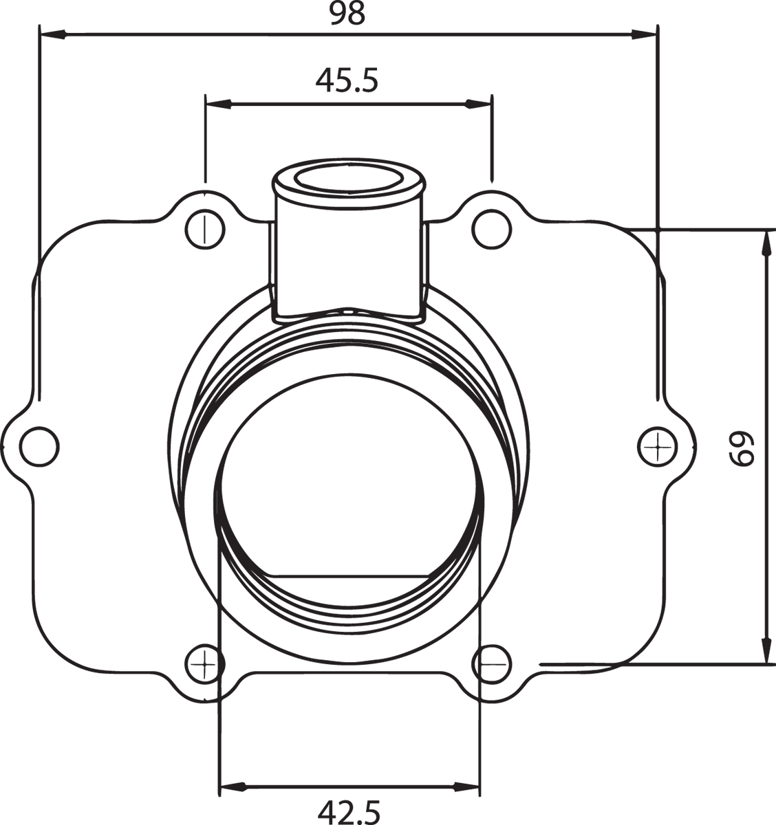 Carburetor Mounting Flange - Ski-Doo 2001 - 2007