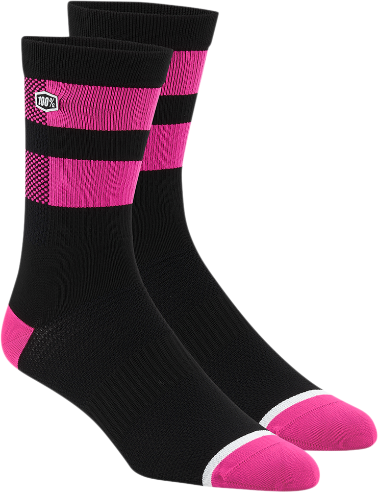 Flow Socks - Black/Fluorescent Pink - Small/Medium