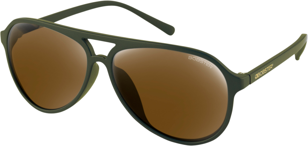 Maverick Sunglasses - Matte Olive - Brown HD Gold Mirror