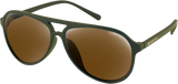 Maverick Sunglasses - Matte Olive - Brown HD Gold Mirror